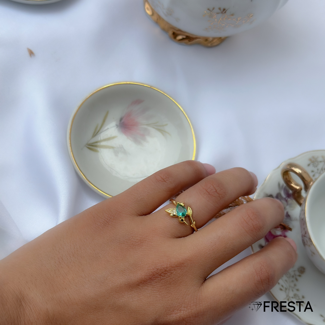 Anillo Colibrí Esmeralda