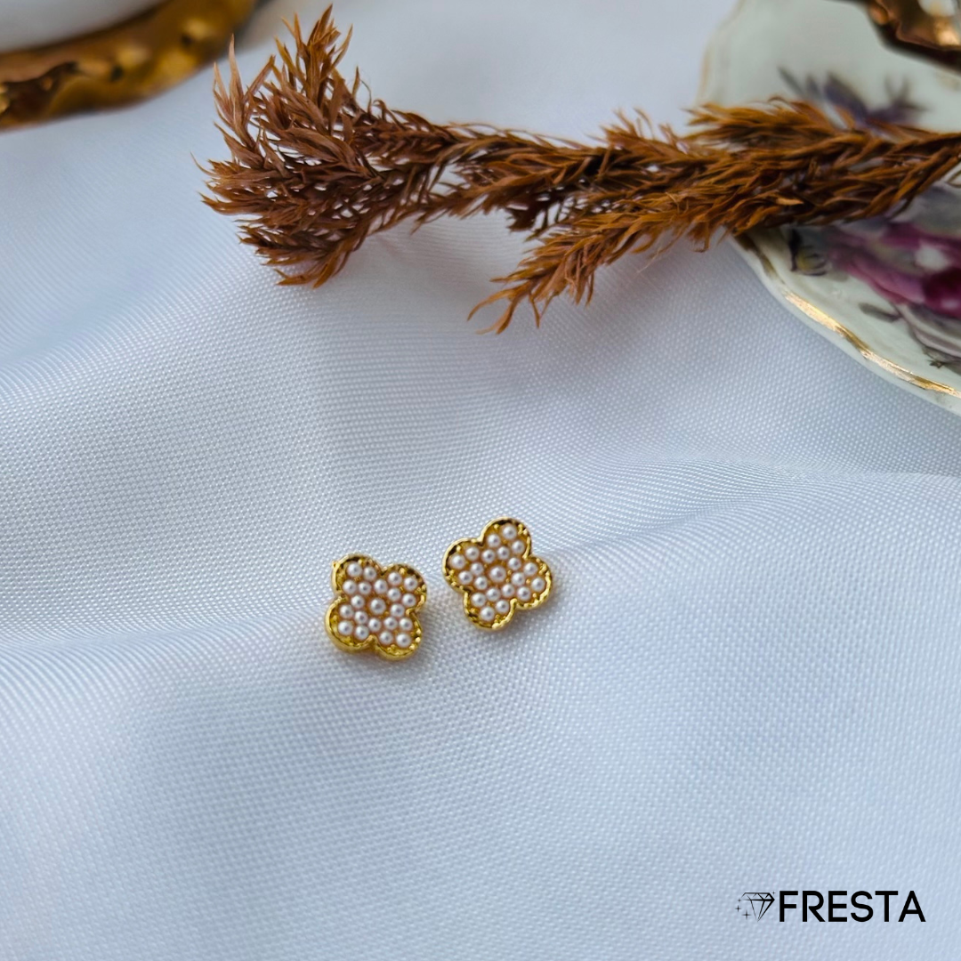 Aretes Lucky Clover Pearls