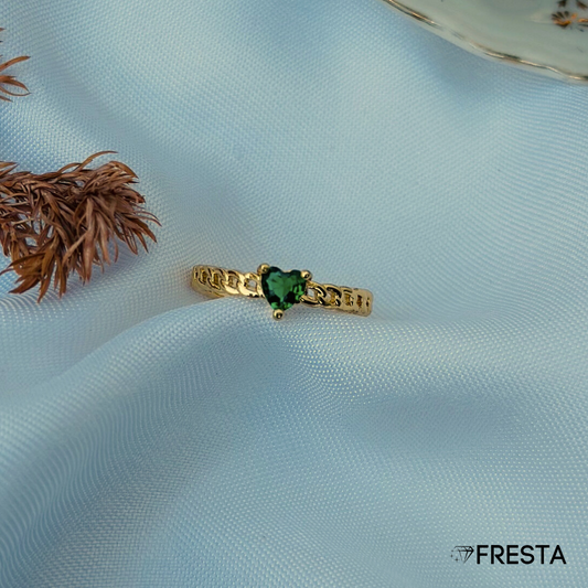 Anillo Corazón Esmeralda