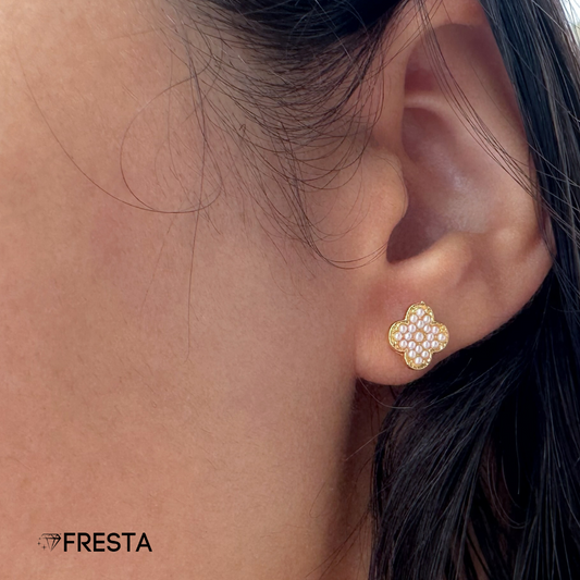 Aretes Lucky Clover Pearls